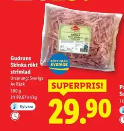 Lidl Gudruns Skinka rökt strimlad, SEK 29.9 erbjuda
