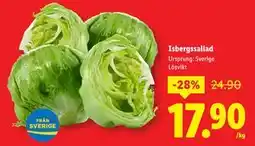 Lidl Isbergssallad, SEK 17.9 erbjuda