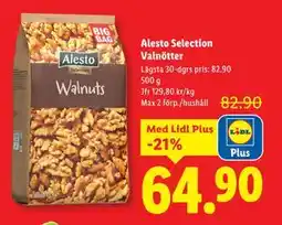 Lidl Alesto Selection Valnötter, Pris i appen erbjuda