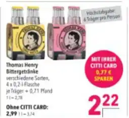 Citti Thomas Henry Bittergetränke erbjuda