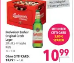 Citti Budweiser Budvar Original Czech Lager erbjuda