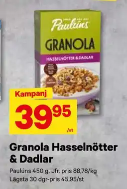 City Gross Granola Hasselnötter & Dadlar, SEK 39.95 erbjuda