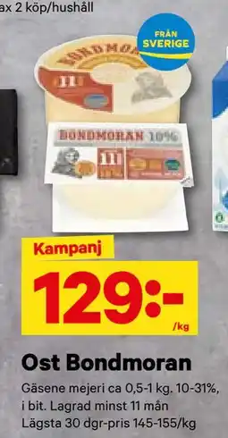City Gross Ost Bondmoran, SEK 129 erbjuda