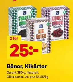 City Gross Bönor, Kikärtor, SEK 25 erbjuda