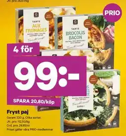 City Gross Fryst paj, Pris i appen erbjuda