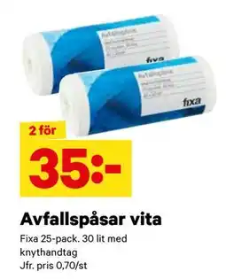 City Gross Avfallspåsar vita, SEK 35 erbjuda