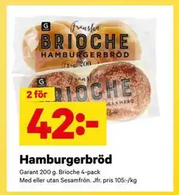 City Gross Hamburgerbröd, SEK 42 erbjuda