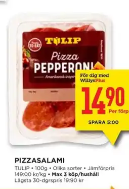 Willys TULIP Pizzasalami erbjuda