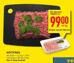 Willys Nötfärs erbjuda