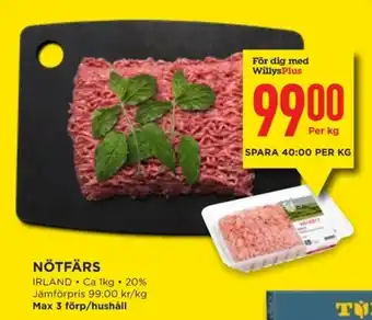 Willys Nötfärs erbjuda