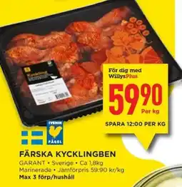 Willys Färska kycklingben erbjuda