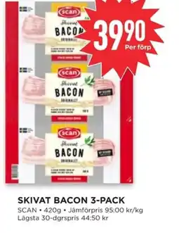 Willys SCAN Skivat bacon 3-pack erbjuda
