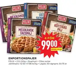 Willys FELIX Enportionspajer erbjuda