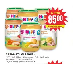 Willys HIPP Barnmat i glasburk erbjuda