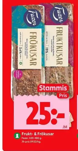 ICA Kvantum FAZER Frukt- & Frökusar erbjuda