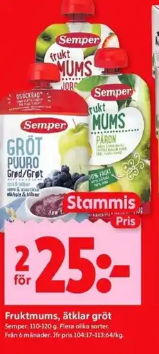 ICA Kvantum Semper Fruktmums, ätklar gröt erbjuda