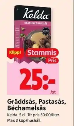 ICA Kvantum KELDA Gräddsås, Pastasås, Béchamelsås erbjuda