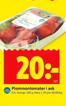 ICA Kvantum ICA Plommontomater i ask erbjuda