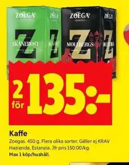 ICA Kvantum ZOEGAS Kaffe erbjuda
