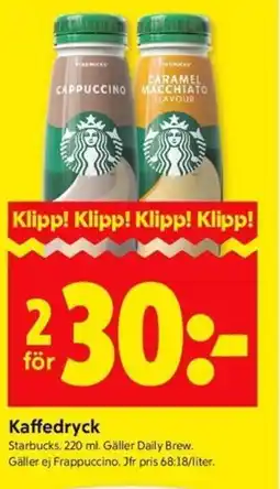 ICA Kvantum Starbucks Kaffedryck erbjuda