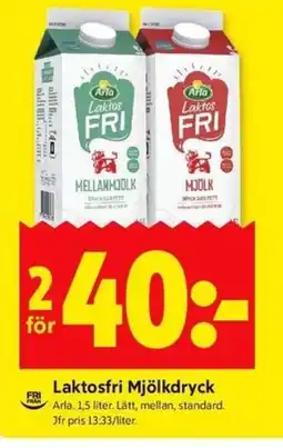 ICA Kvantum ARLA Laktosfri Mjölkdryck erbjuda