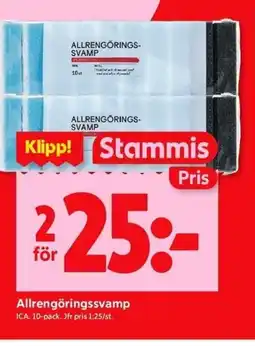 ICA Kvantum ICA Allrengöringssvamp erbjuda