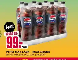 ÖoB PEPSI Max läsk - max 3/kund erbjuda
