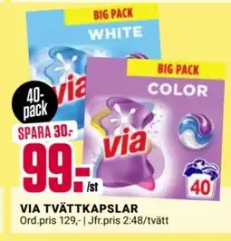 ÖoB VIA Tvättkapslar erbjuda