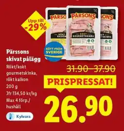 Lidl Pärssons skivat pålägg erbjuda
