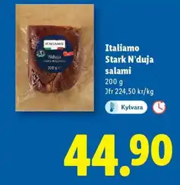 Lidl Italiamo Stark N’duja salami erbjuda