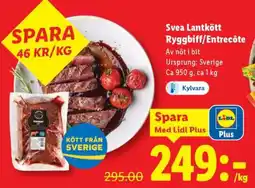 Lidl Svea Lantkött Ryggbiff/Entrecôte erbjuda
