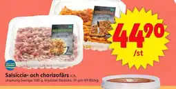ICA Supermarket Salsiccia- och chorizofärs ICA erbjuda