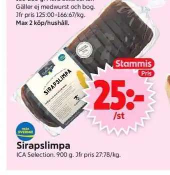 ICA Supermarket SIRAPSLIMPA erbjuda