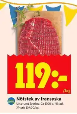 ICA Supermarket Nötstek av Fransyska erbjuda