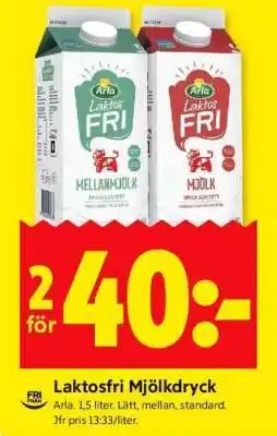 ICA Supermarket LAKTOSFRI MJÖLKDRYCK erbjuda