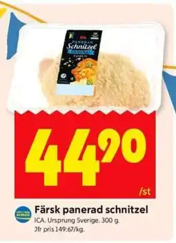 ICA Supermarket FÄRSK PANERAD SCHNITZEL erbjuda