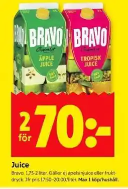 ICA Supermarket Bravo juice erbjuda