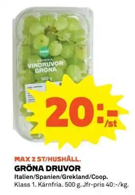 Stora Coop Gröna druvor erbjuda