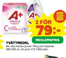 Coop Tvättmedel A+ erbjuda