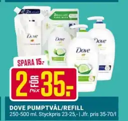 ÖoB DOVE Pumptvål/refill erbjuda