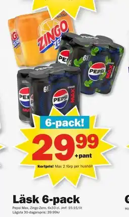 Pekås Läsk 6-pack, Medlemspris erbjuda