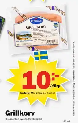 Pekås Grillkorv, Medlemspris erbjuda