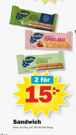 Pekås Sandwich, SEK 15 erbjuda
