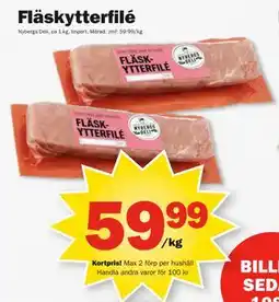Pekås Fläskytterfilé, Medlemspris erbjuda
