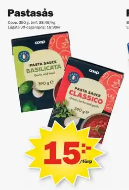 Pekås Pastasås, SEK 15 erbjuda