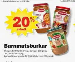 Pekås Barnmatsburkar erbjuda
