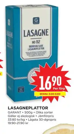 Willys LASAGNEPLATTOR, SEK 16.9 erbjuda