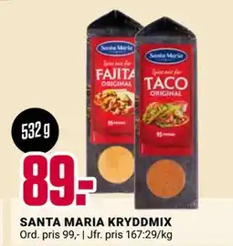 ÖoB SANTA MARIA KRYDDMIX, SEK 89 erbjuda