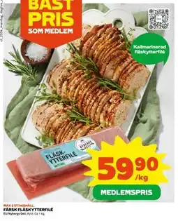 Coop Daglivs FÄRSK FLÄSKYTTERFILÉ, Medlemspris erbjuda