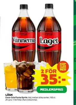 Coop Daglivs LÄSK, Medlemspris erbjuda